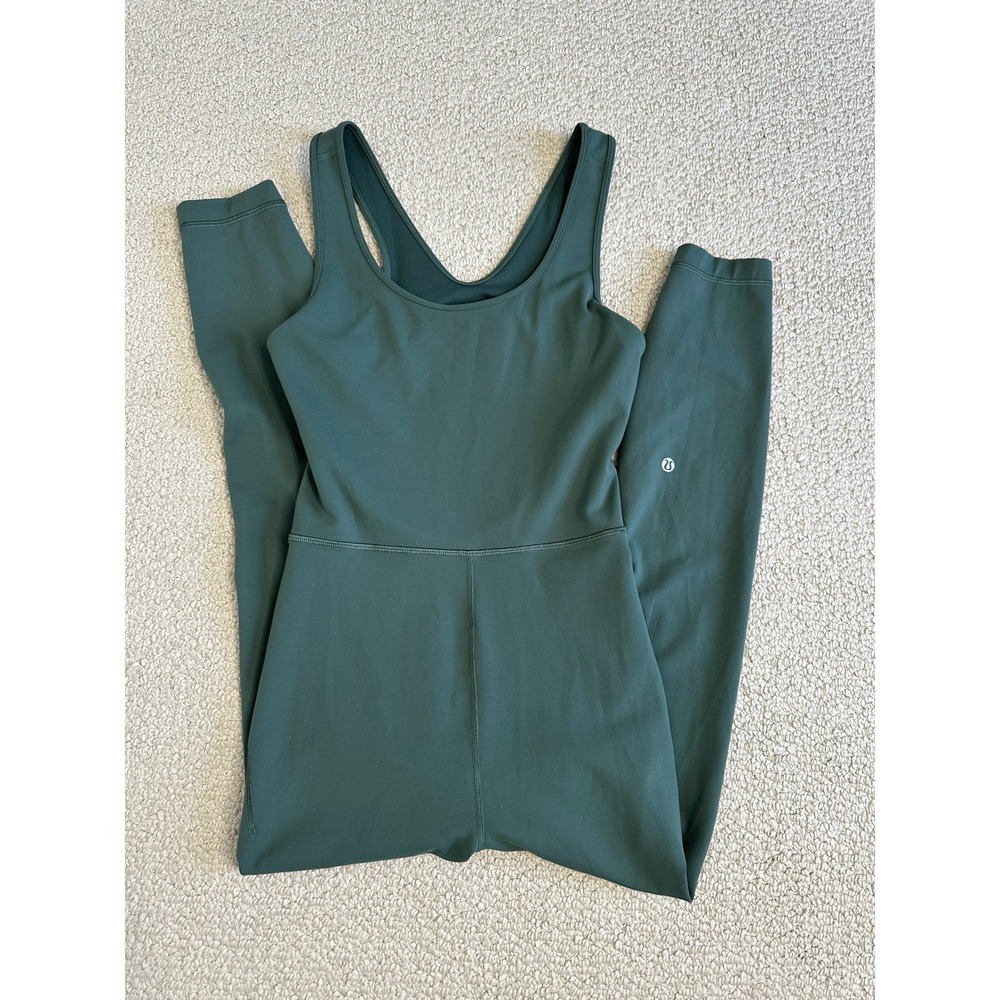 Lululemon Wunder Train Bodysuit Womens Size 6 Dark Forest Green Yoga Athletic
